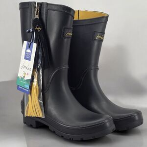 New Joules Rain Boots Mid Calf‎ Rosalind Black Boots Size US: 5 UK: 3